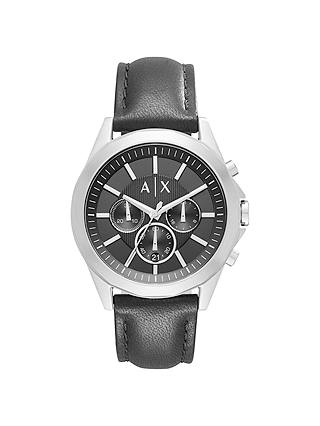 Armani Exchange AX2604 Men's Chronograph Leather Strap Watch, Black