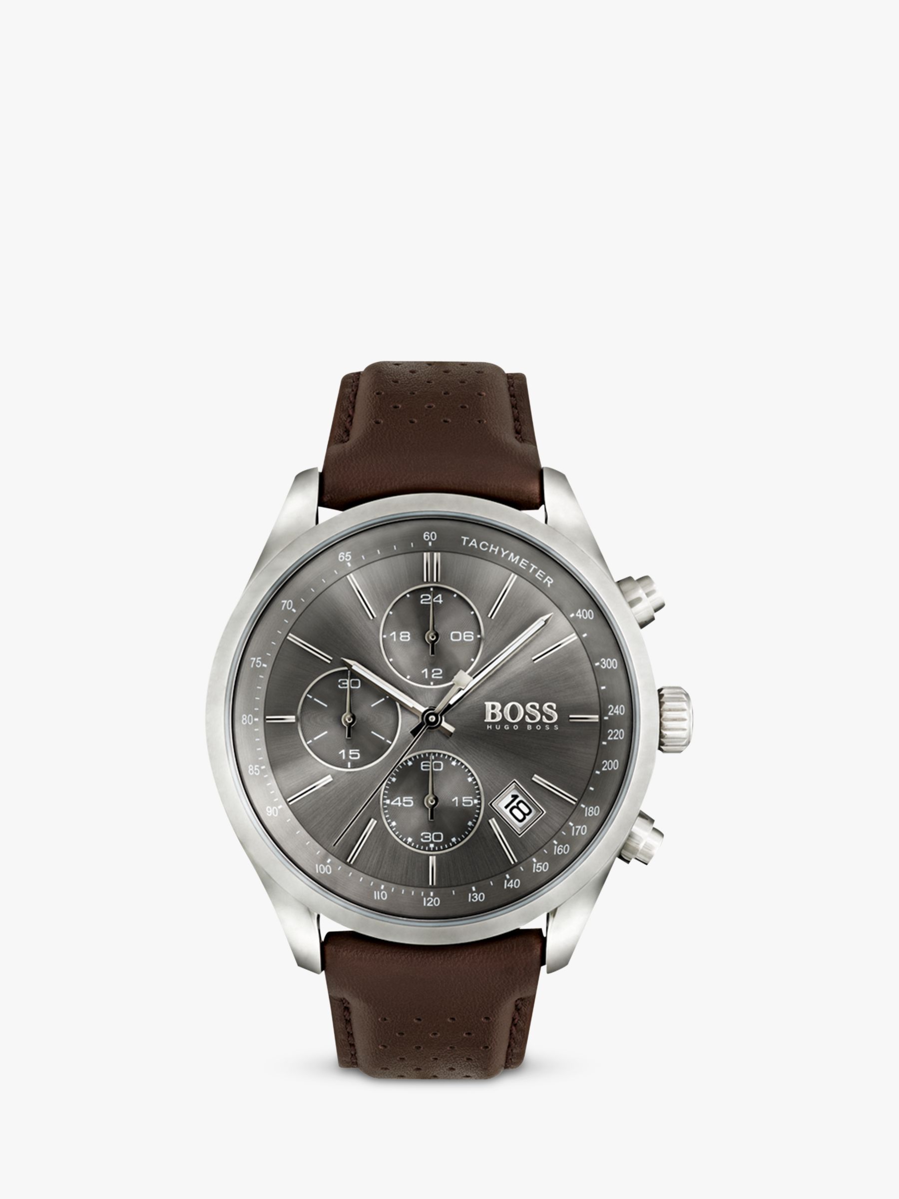 hugo boss watches brown leather strap