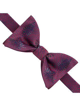 Thomas Pink Quiller Palm Self Tie Silk Bow Tie, Pink/Blue