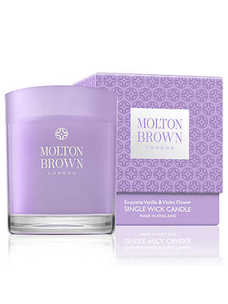 Molton Brown Exquisite Vanilla & Violet Flower Single Wick Candle, 180g