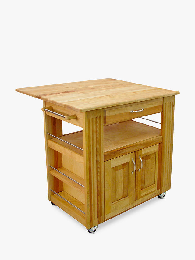 Eddingtons Catskill Wooden Central, Kitchen Island With Drop Leaf And Wheels