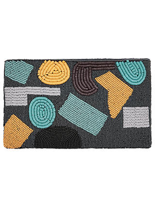 Jaeger Abstract Beaded Clutch Bag, Navy
