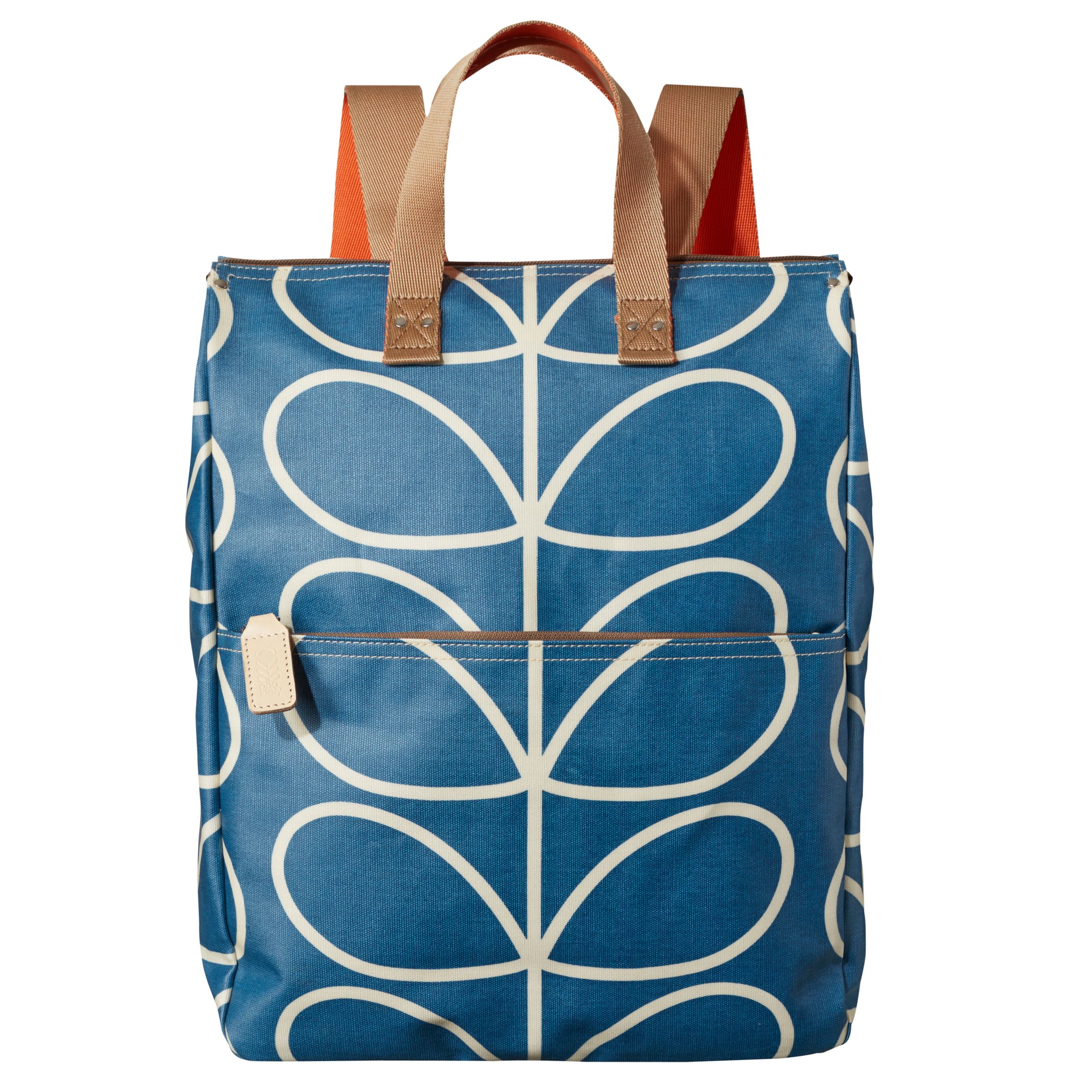 Orla Kiely Giant Linear Stem Large Canvas Backpack, Blue