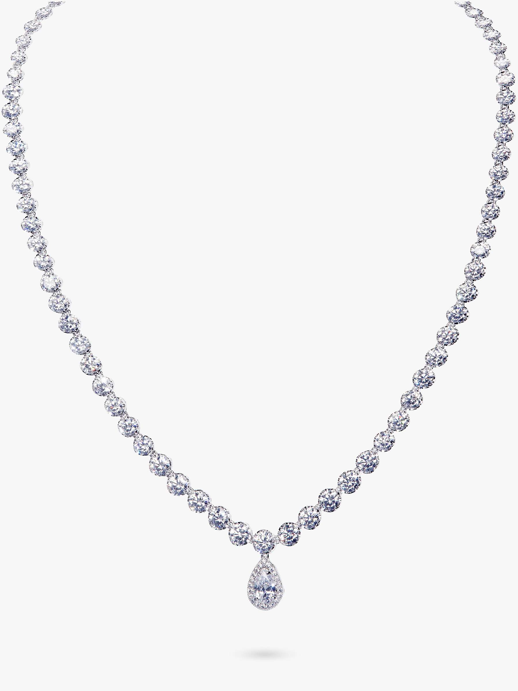 Buy Ivory & Co. Limelight Graduating Cubic Zirconia Pave Necklace, Silver Online at johnlewis.com