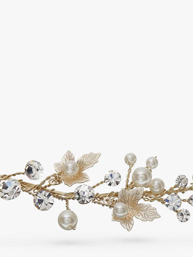 Ivory & Co. Maple Blossom Freshwater Pearl and Crystal Hair Vine, Gold