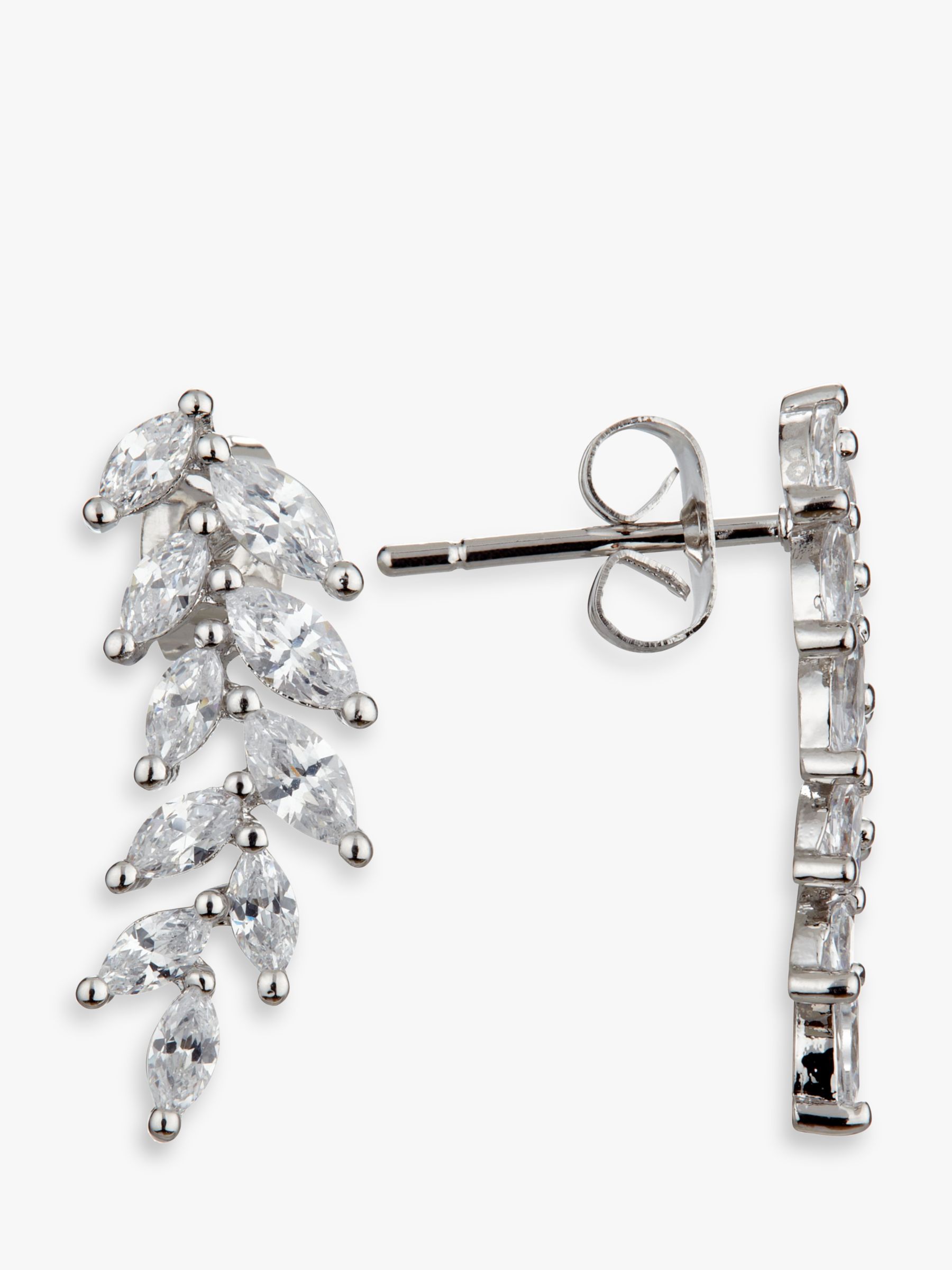 Ivory & Co. Icon Marquise Cubic Zirconia Cluster Drop Earrings, Silver at John  Lewis & Partners