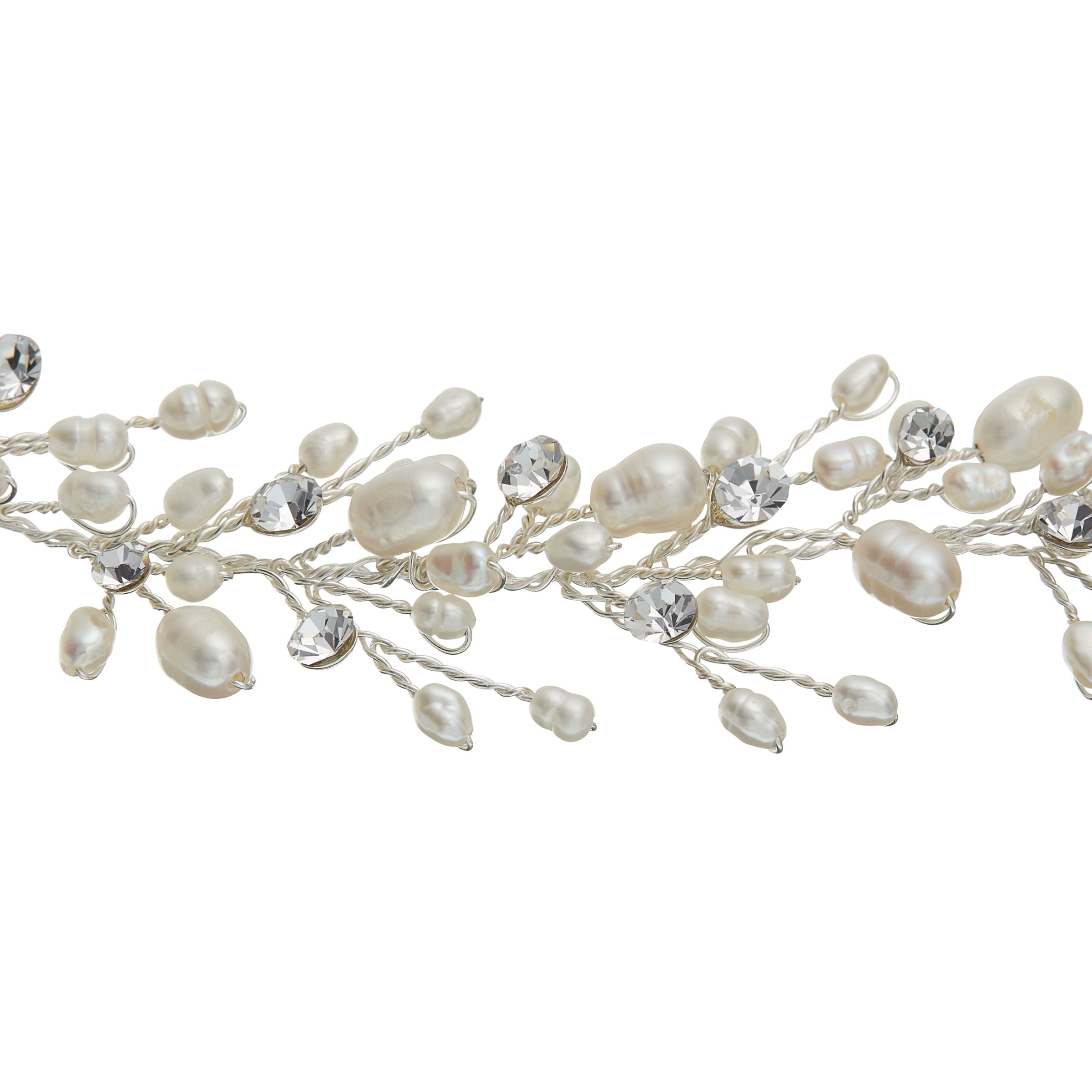 Ivory & Co. Pearl Halo Freshwater Pearl and Cubic Zirconia Hair Vine ...