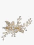 Ivory & Co. Honeyblossom Crystal and Freshwater Pearl Hair Slide, Gold