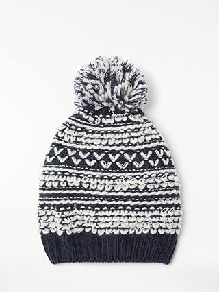 AND/OR Loopey Textured Hat, Navy/White