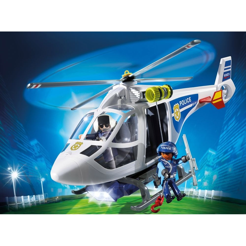 playmobil police helicopter with led searchlight