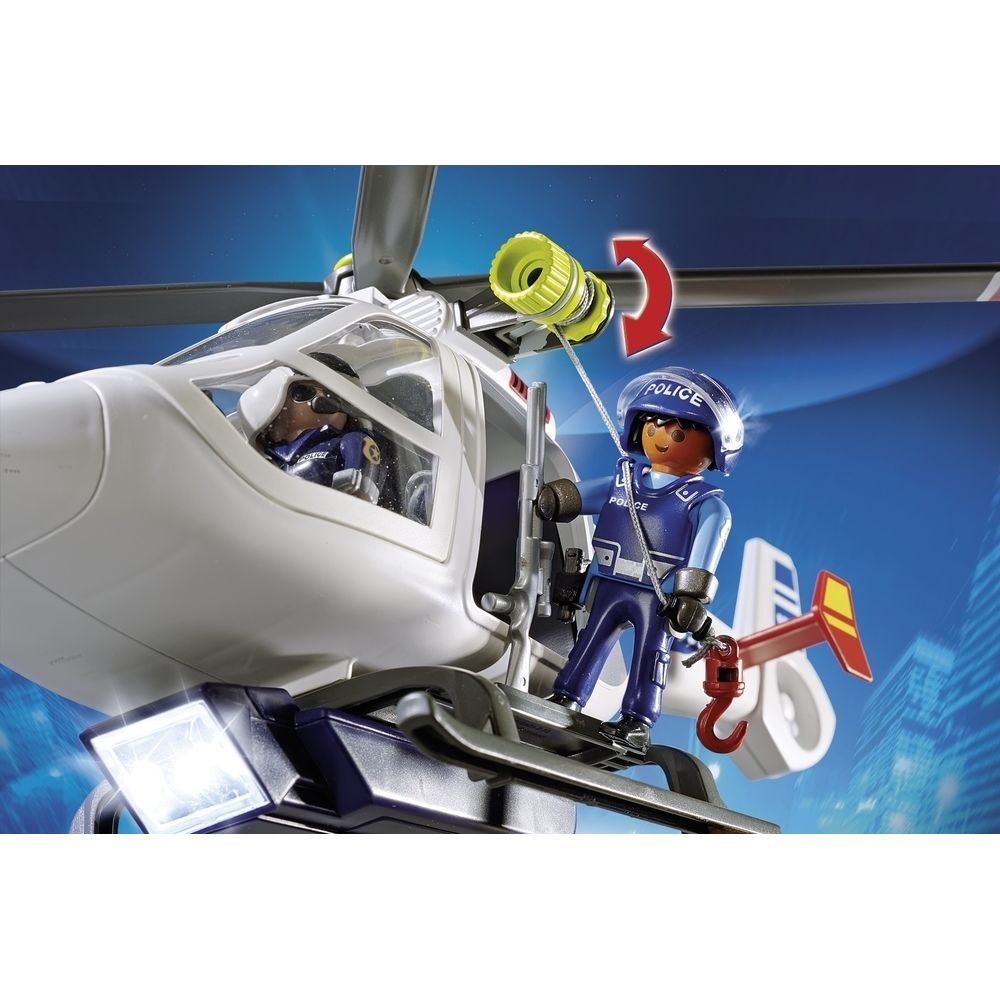 playmobil 6921 city action police helicopter with led searchlight