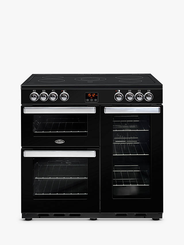 Buy Belling Cookcentre 90E Electric Range Cooker With Ceramic Hob, Black Online at johnlewis.com