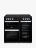 Belling Cookcentre 90E Electric Range Cooker With Ceramic Hob, Black