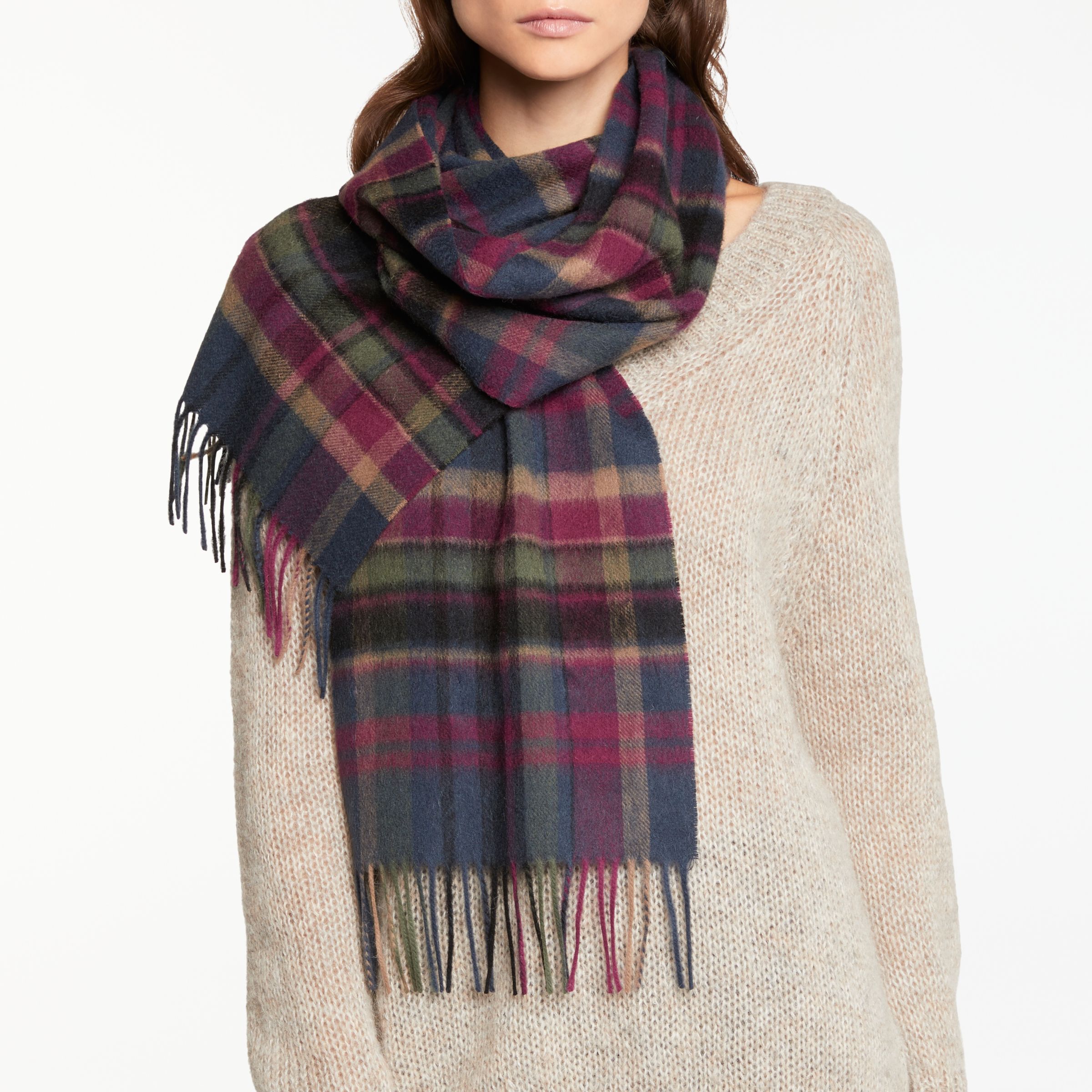 barbour winter tartan scarf