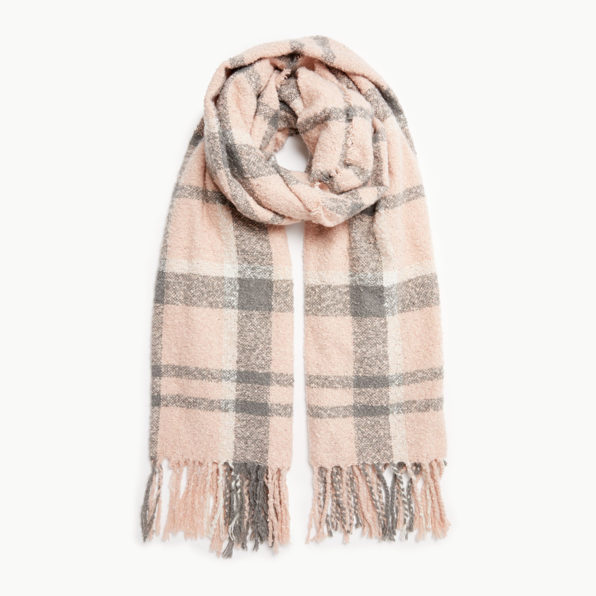 barbour boucle scarf pink