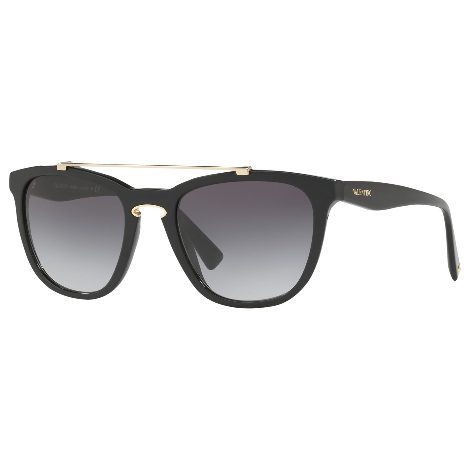 Valentino VA4002 Square Sunglasses, Matte Black/Grey Gradient