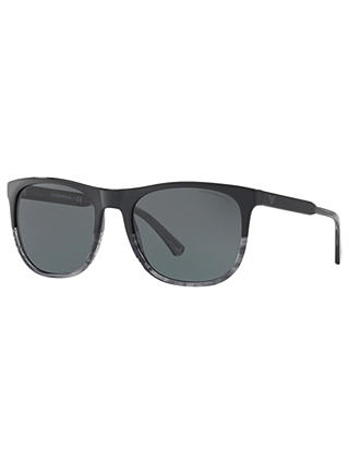 Emporio Armani EA4099 Square Sunglasses, Matte Black Grey/Dark Grey