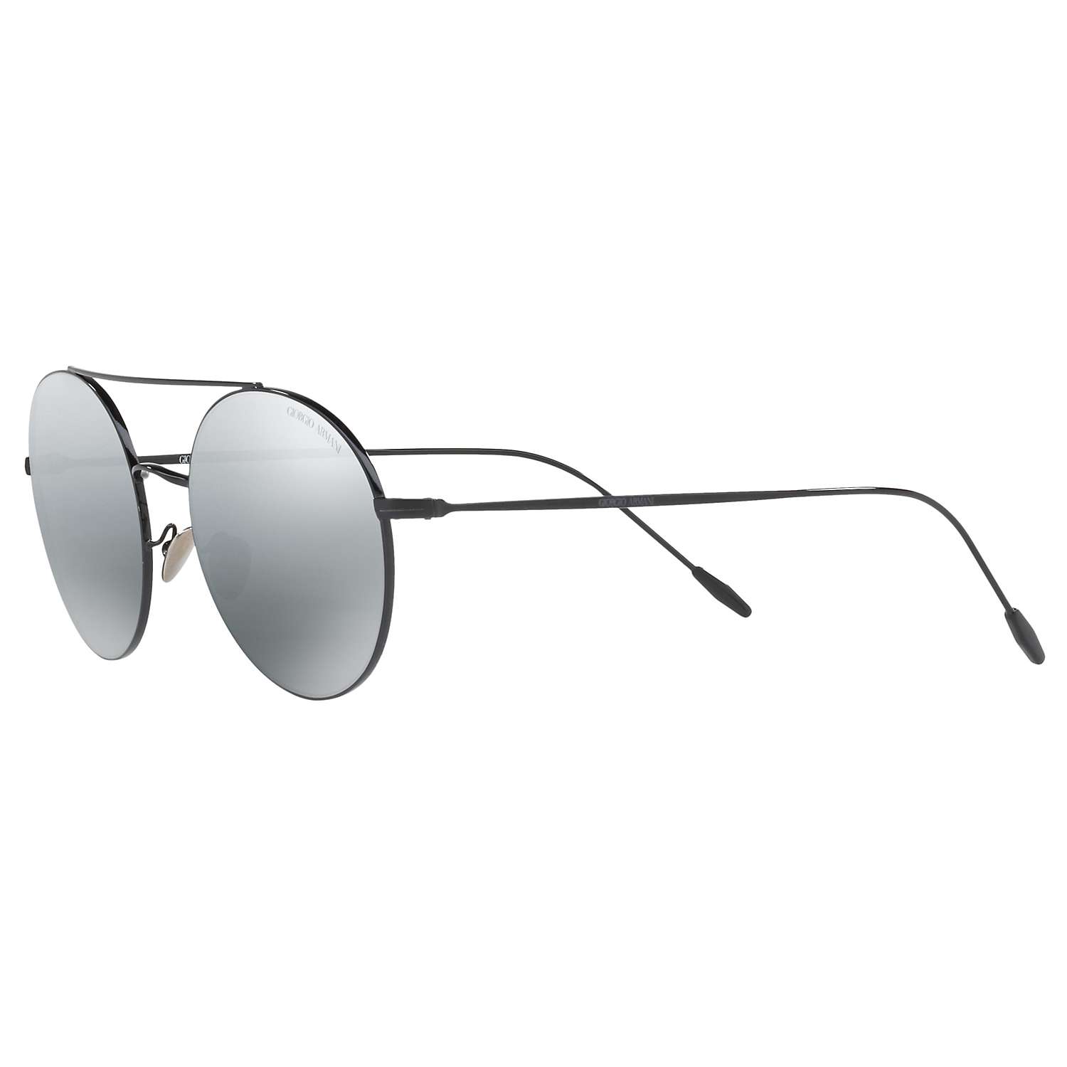 Buy Giorgio Armani AR6050 Round Sunglasses, Black/Mirror Grey Online at johnlewis.com
