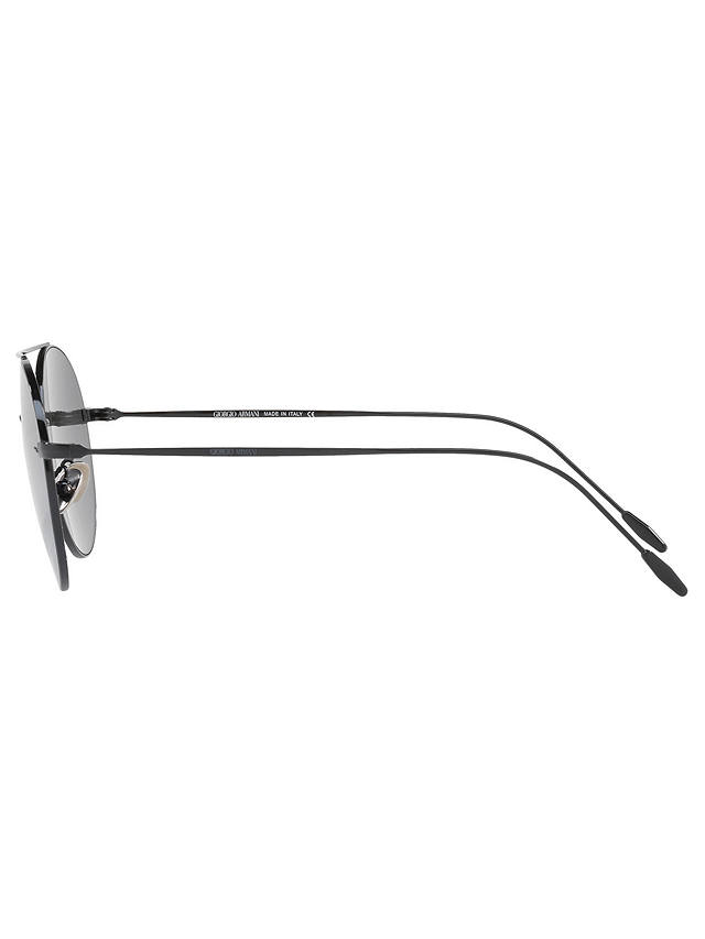 Giorgio Armani AR6050 Round Sunglasses, Black/Mirror Grey