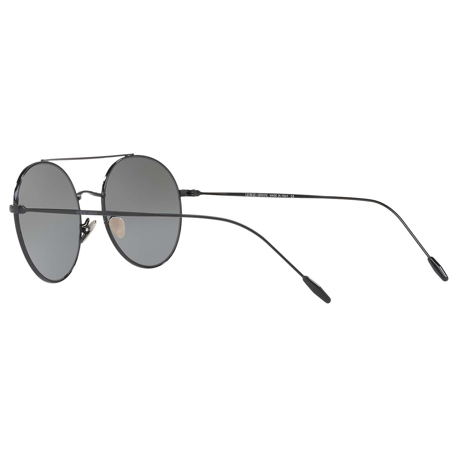 Buy Giorgio Armani AR6050 Round Sunglasses, Black/Mirror Grey Online at johnlewis.com