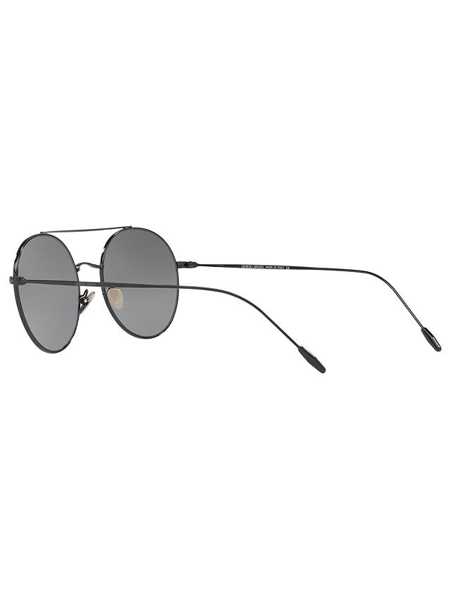 Giorgio Armani AR6050 Round Sunglasses, Black/Mirror Grey