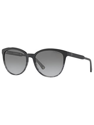 Emporio Armani EA4101 Cat's Eye Sunglasses, Black/Grey Gradient
