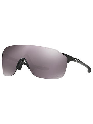 Oakley OO9386 Polarised EVZero Stride Prizm Rectangular Sunglasses, Polished Black/Mirror Beige