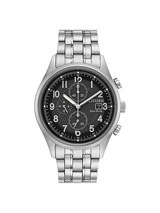Citizen CA0620-59H Men's Chronograph Date Bracelet Strap Watch, Silver/Black