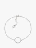 Melissa Odabash Crystal Circle Chain Bracelet, Silver