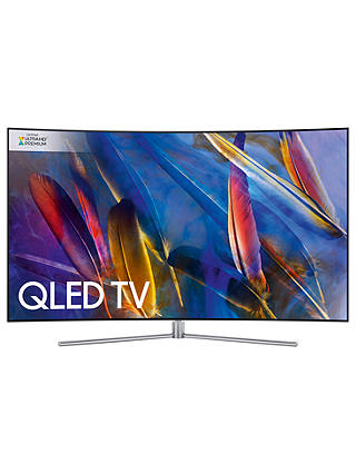 Samsung QE55Q7C Curved QLED HDR 1500 4K Ultra HD Smart TV, 55" with TVPlus/Freesat HD & 360 Design, Ultra HD Premium Certified, Silver