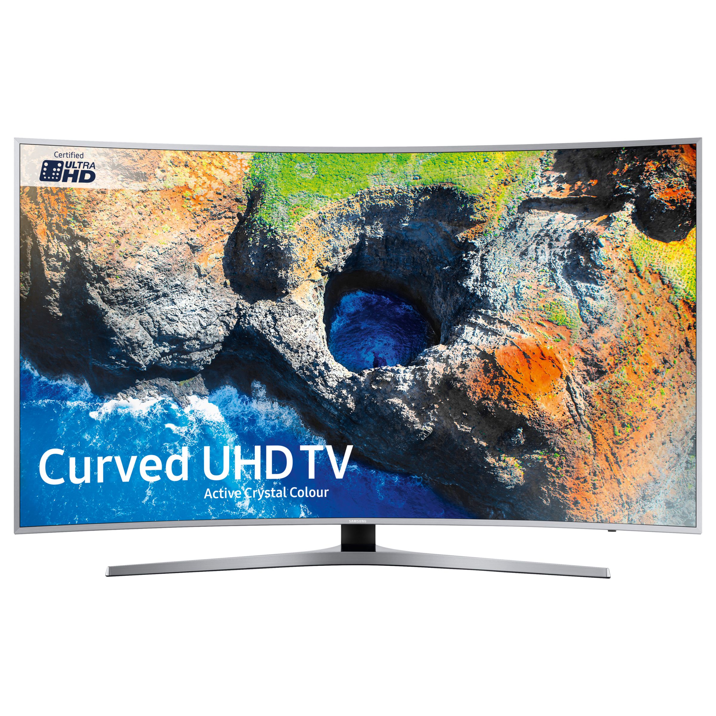 Samsung UE55MU6500 Curved HDR 4K Ultra HD Smart TV, 55" with TVPlus/Freesat HD & Active Crystal Colour, Ultra HD Certified, Silver