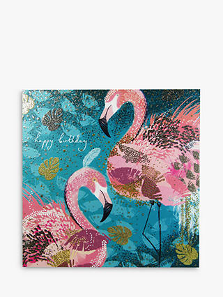 Woodmansterne Flamingos Happy Birthday Card