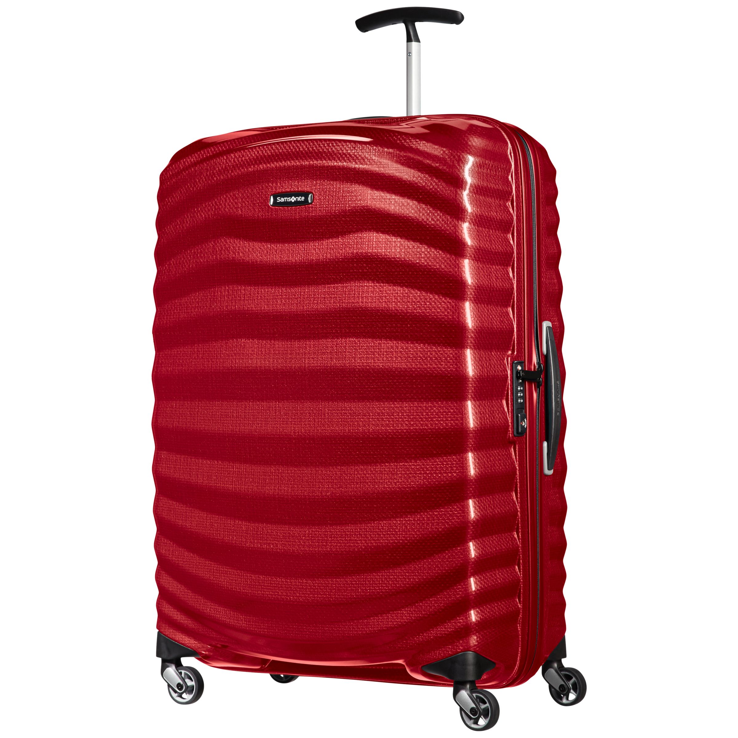 Samsonite Lite-Shock 4-Wheel 75cm Large Suitcase, Chilli Red