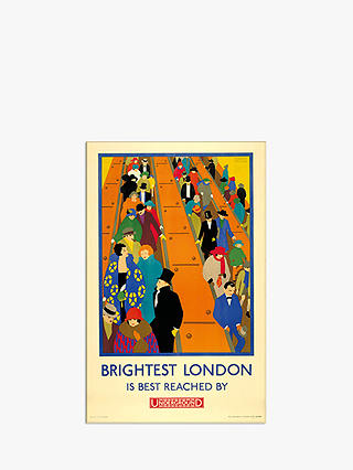London Transport Museum - Brightest London is Reached by Underground Print & Mount, 30 x 40cm
