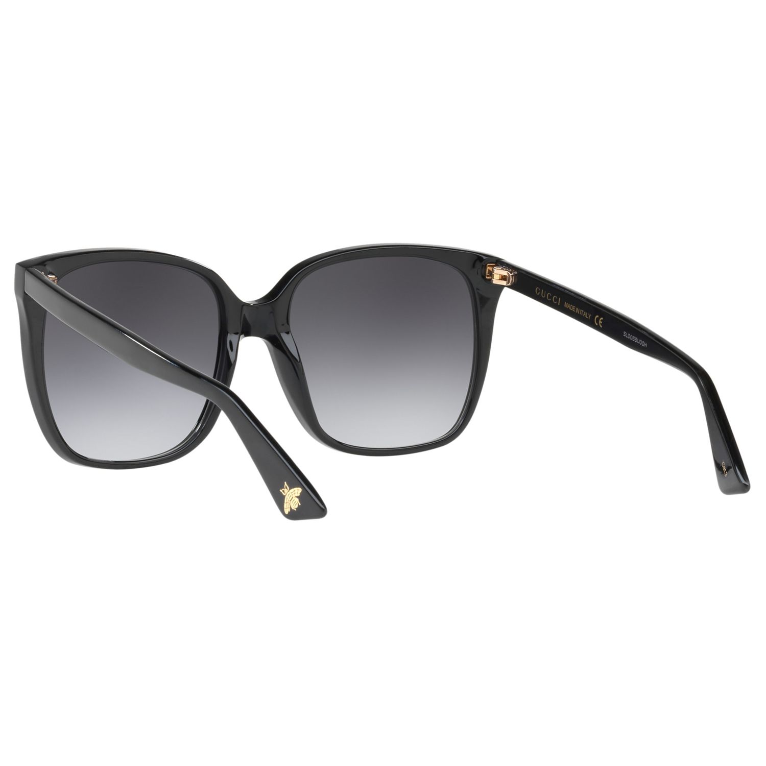 Gucci GG0022S Square Sunglasses, Matte Black/Grey Gradient at John ...