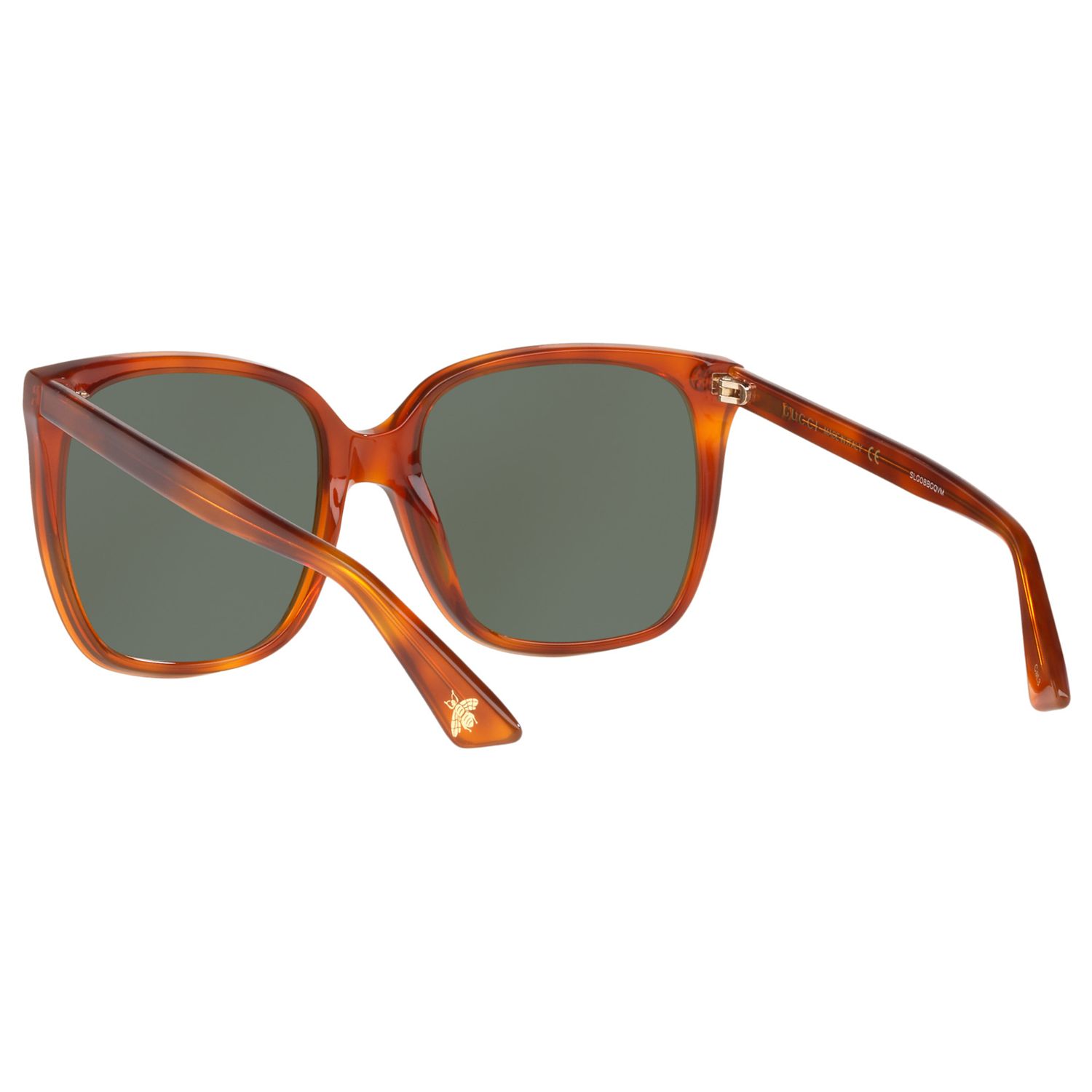 Gucci GG0022S Square Sunglasses, Tortoise/Dark Green