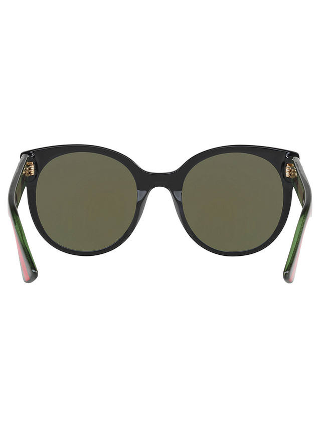 Gucci GG0035S Women's Oval Sunglasses, Matte Black/Green