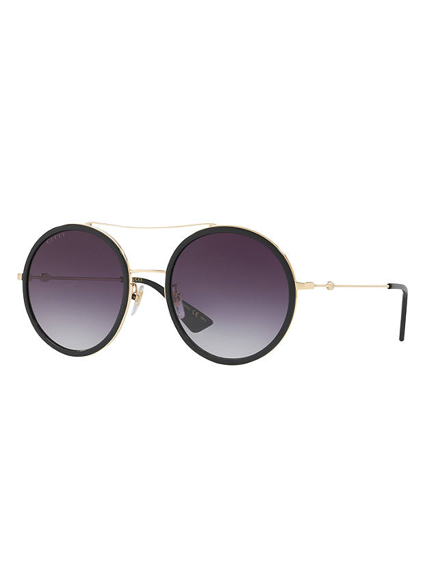 Gucci GG0016S Round Sunglasses, Charcoal/Purple Gradient