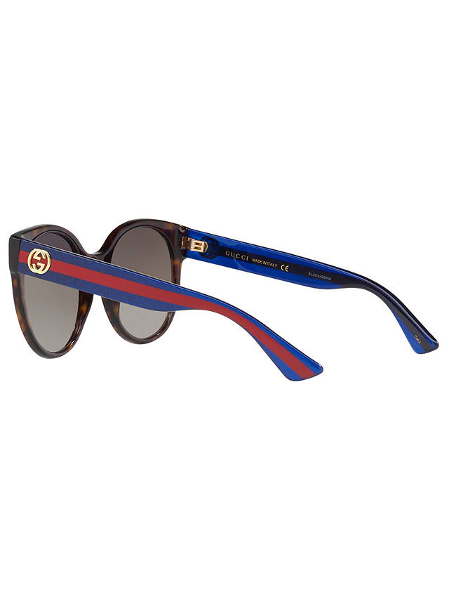Gucci GG0035S Women's Oval Sunglasses, Tortoise Multi/Grey Gradient