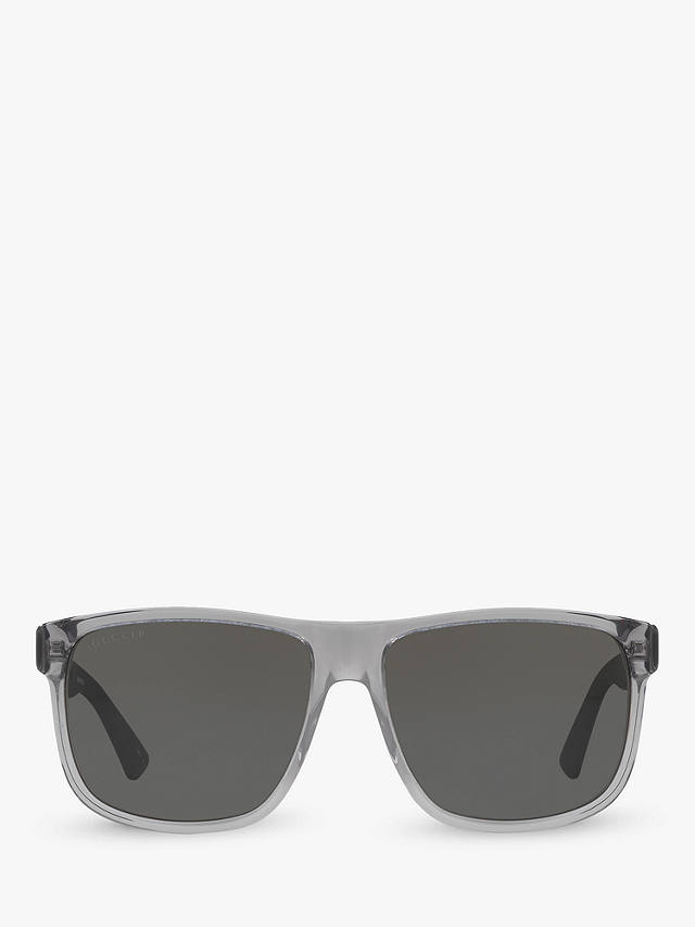 Gucci GG0010S Polarised D-Frame Sunglasses, Charcoal/Grey