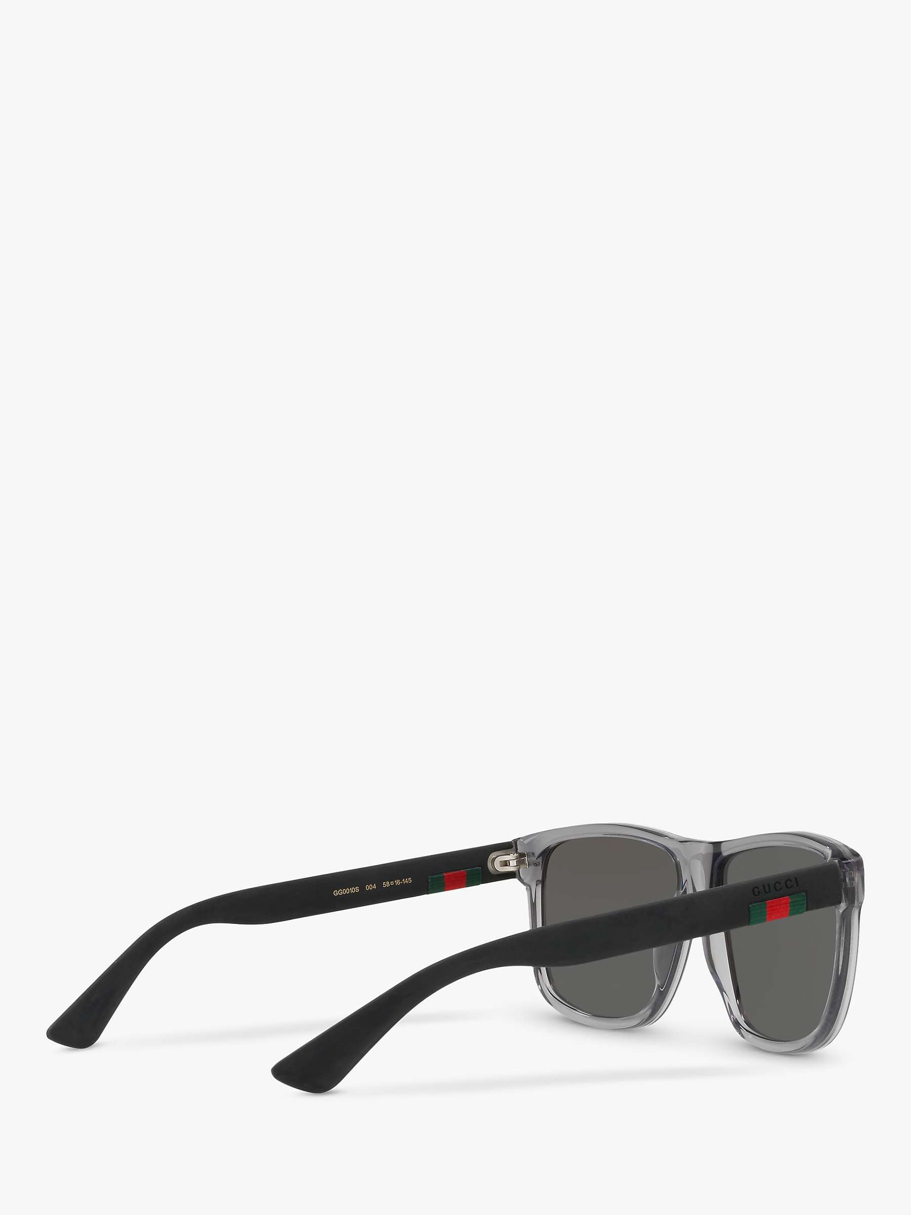 Gucci GG0010S Polarised D-Frame Sunglasses, Charcoal/Grey at John Lewis &  Partners