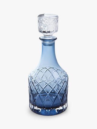 Royal Brierley Harris Crystal Spirit Decanter, Ink Blue