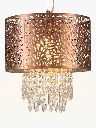 John Lewis & Partners Destiny Fretwork Ceiling Light, Copper, Small