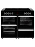 Belling Cookcentre 110E Electric Range Cooker with Ceramic Hob, Black