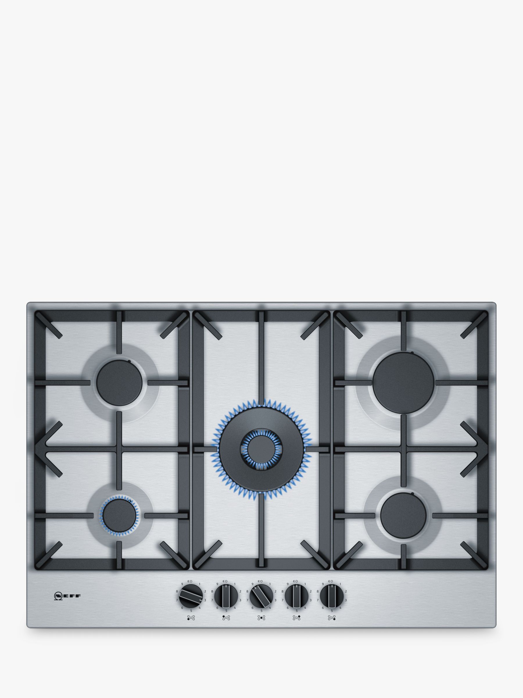 Neff T27DS59N0 Gas Hob, Stainless Steel
