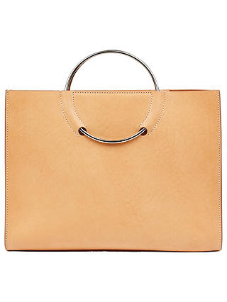 Jaeger Leather Ring Handle Tote Bag, Camel