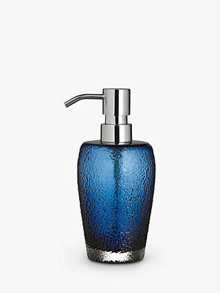 John Lewis & Partners Glass Soap Pump Dispenser, Dark Nordic Blue