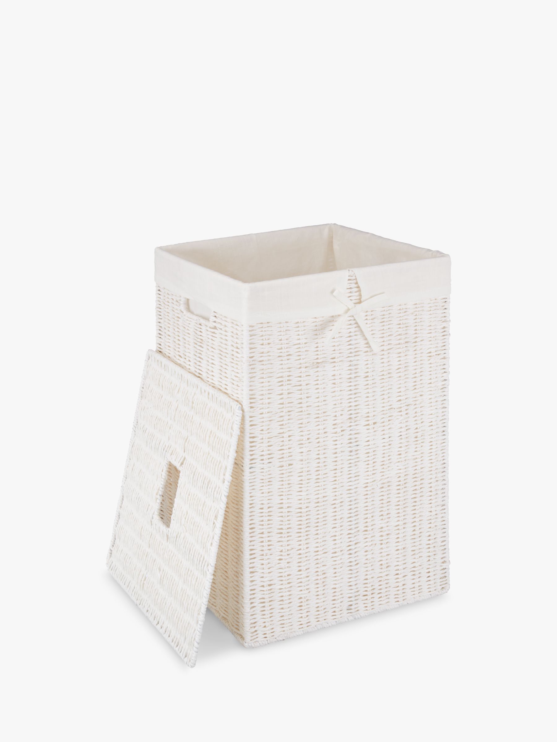 John Lewis & Partners Rope Single Laundry Basket, White