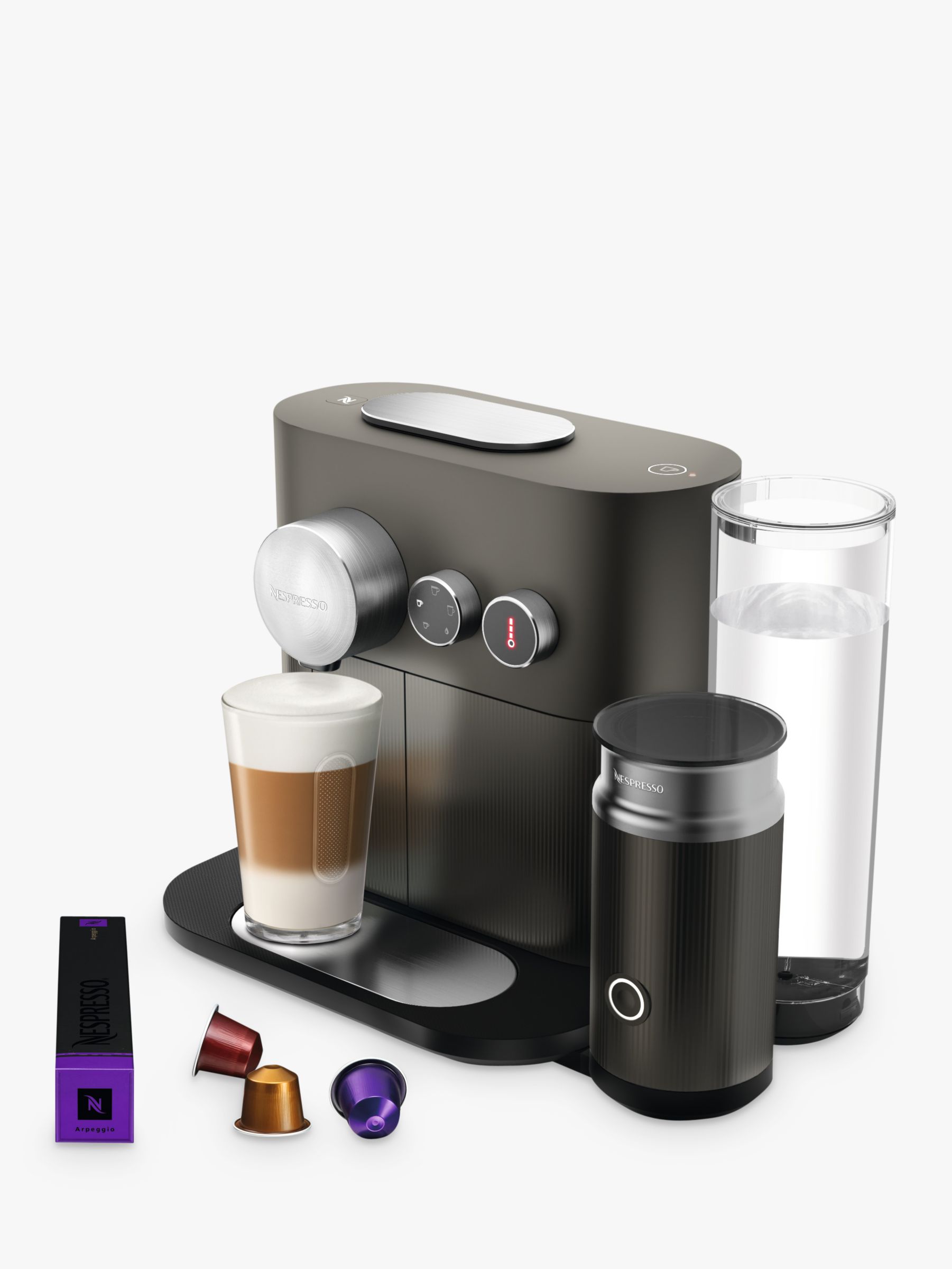 Fjord Sjov Bror Nespresso Expert M500 Coffee Machine with Aeroccino by Magimix, Grey