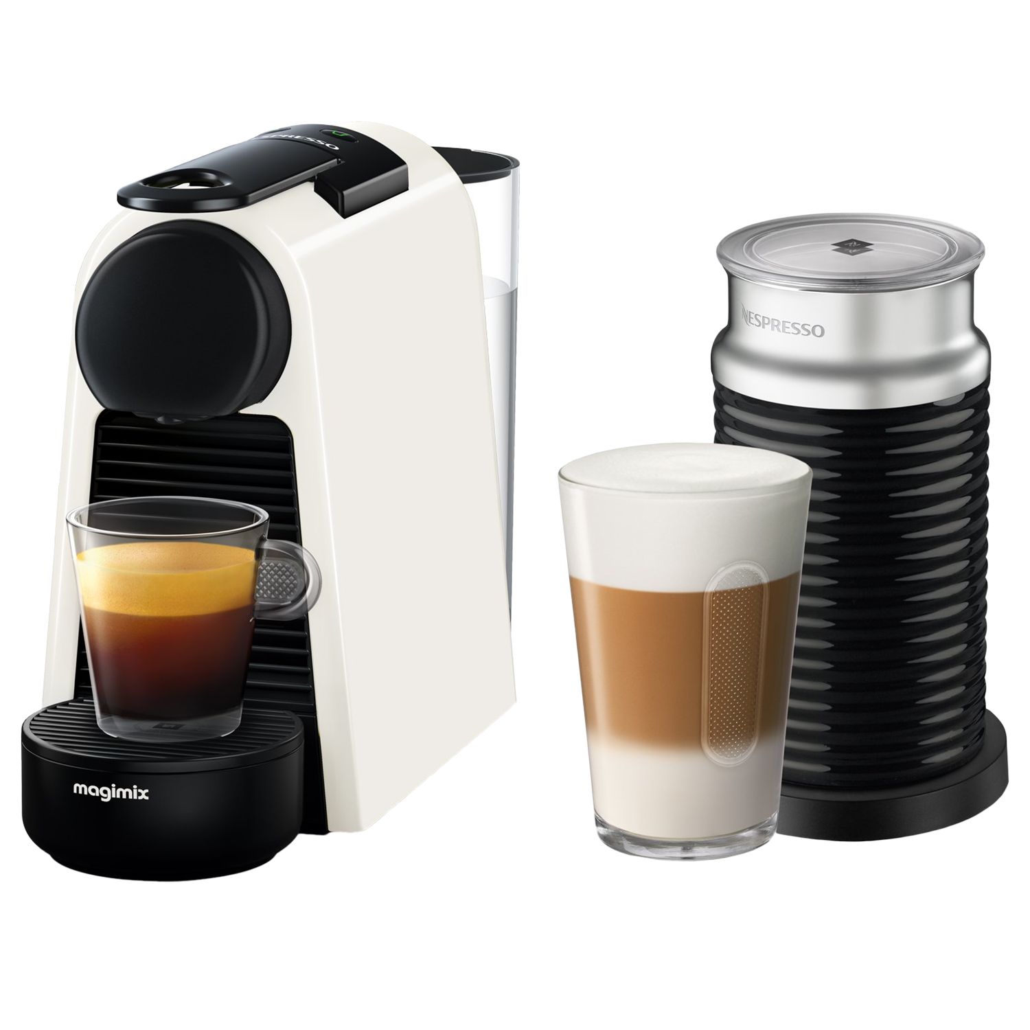 Nespresso Essenza Mini Coffee Machine with Aeroccino by Magimix